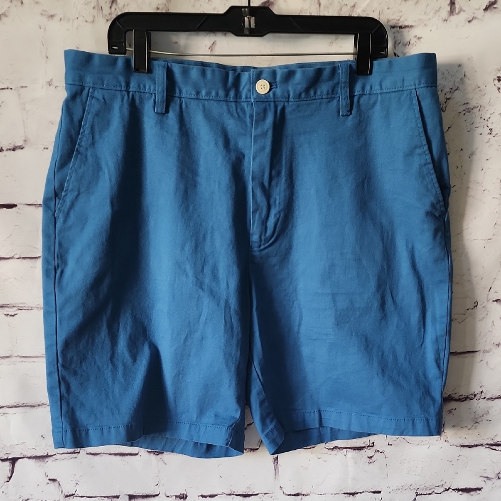 Nautica Blue The Deck Shorts Stretch Classic Fit Flat-Front Men's Size 38 W